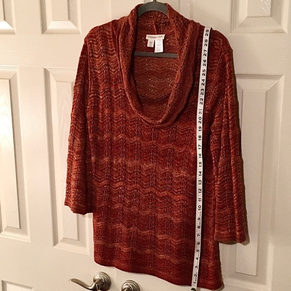 COLDWATER CREEK Open-Weave Lightweight Cowl-Neck Sweater—SIZE L - Picture 4 of 7